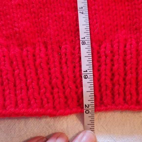 Handmade Vintage Cable Knit Red "Dallas Cowboys" Button Down Sz. L-XL Sweater - Picture 7 of 8